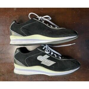 Donna Karan DKNY Suede  Fashion Sneakers Sparkle Logo Retro Women's US size 8